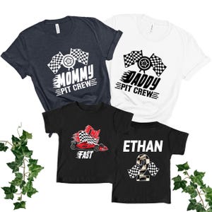 Fast Family Birthday Shirt, Personalized Birthday Shirt, Pit Crew Birthday, Two Fast Shirt, Fast and Three T-Shirt, Racecar Birthday Shirt
