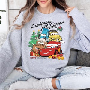 Lightning McQueen Tow Mater Christmas Sweatshirt, Vintage Cars Christmas Shirt, ,Cars Merry Christmas 2024 Shirt, Family Christmas Hoodie image 5