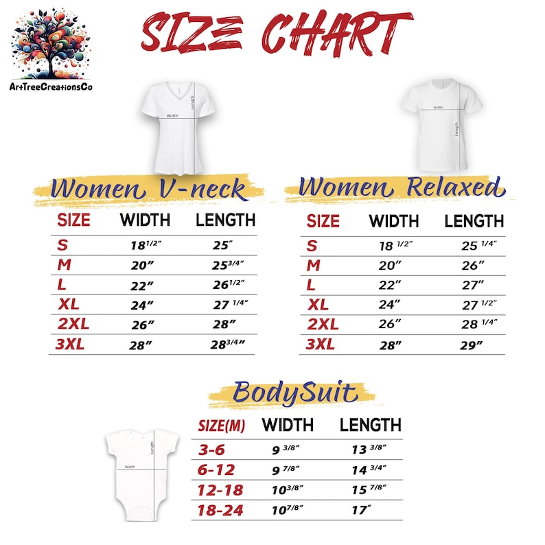 the size chart for a women's t - shirt