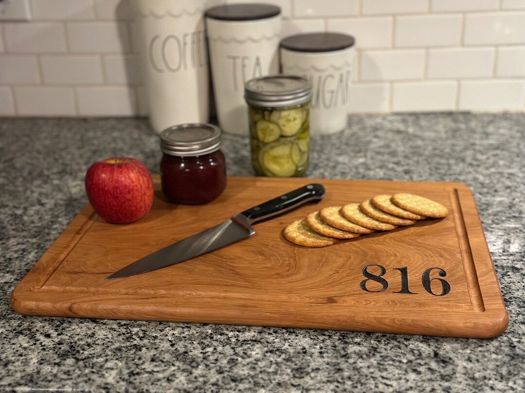 Pecan Charcuterie Board With Juice Groove With KC/816 Theme Etsy