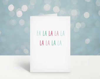Fa La La La La Christmas Card - Modern Merry Christmas Card - Trendy Minimalist Christmas Card - Blank Christmas Card - CD-91