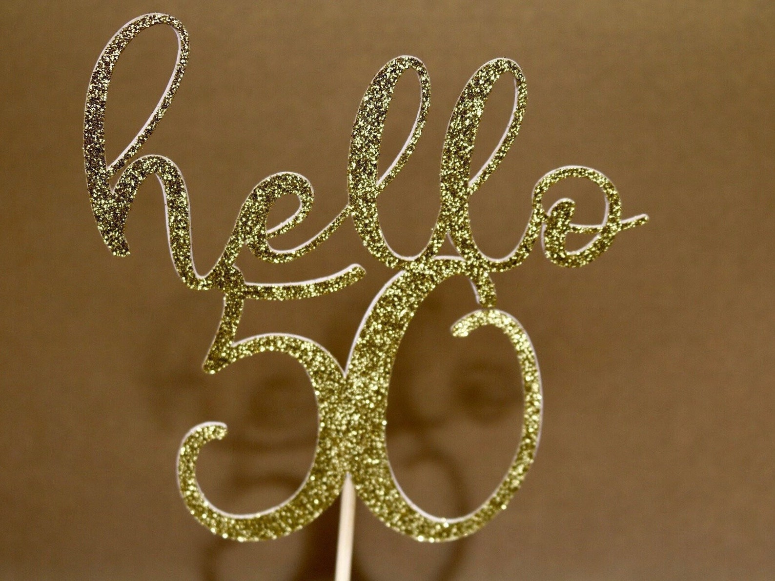 Hello 50 Cake Topper - 50th Birthday Cake Topper - Glitter Cake Topper ...