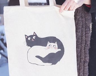 BOLSA Bolso de mano, Gatos, bolsa ecológica, bolsa de yoga, bolsa de tela