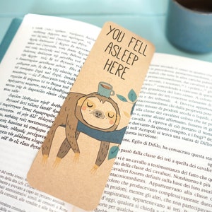 SEGNALIBRO BRADIPO, carta riciclata, regalo divertente, ecofriendly, coffee lover, studente