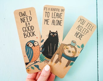 3 MARCAPÁGINAS ilustrados, booklovers, regalo para ella