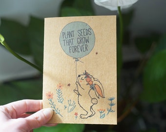 TARJETA DE CUMPLEAÑOS, con sobre SEMILLAS, tarjeta de felicitación, original