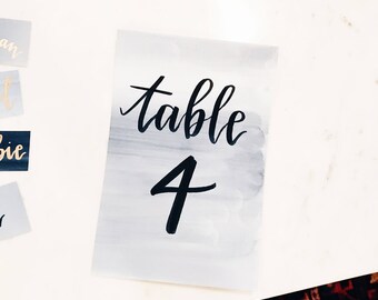 Watercolor Table Numbers