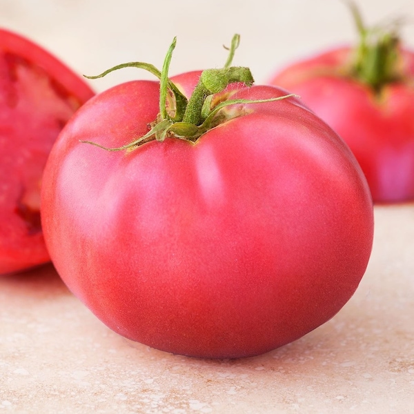 50 Bio PINK PONDEROSA Tomaten SAMEN Süßen, reichen Geschmack Open Pollinated Erbstück Tomaten Rosa Ponderosa Tomate Tomat Semi Samen Körner