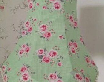 Green Floral Traditional Lampshade