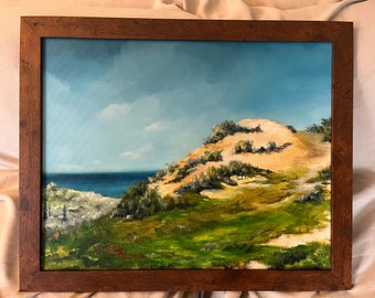 Landscape painting, landscape oil paintings, oil painting landscape, art cloud painting cloud art oil landscape sand dune framed painting