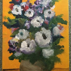 Small painting, small painting of flowers, flower painting, flower art, acrylic painting, acrylic flower painting, small art, flower art