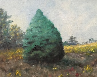 Landscape painting, landscape paintings, oil painting landscape, tree painting, oil painting tree meadow forest landscape small oil painting