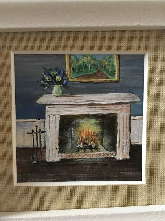 Bright Fire Painting Interior Painting Painting Of Etsy