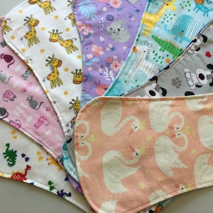 Personalized Baby Burp Cloths Set, Reversible, Soft Flannel Shoulder Cloths, Baby Shower Gift, Infant Burp Cloths, Burp Rags, Burp Cloths