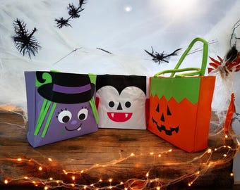 Personalized Halloween Trick or Treat Bag, Candy Tote