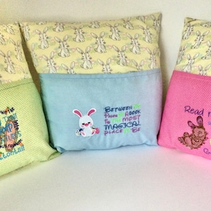Book Pillow, Personalized Storybook Pillow, Reading Pillow, Pocket Pillow, Embroidered Book Pillow, Adult Reading Pillow