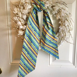 Wreath Sash, Wreath Bow, Wreath Ribbon, All Season Wreath Sash, Personalized Wreath Sash, Monogrammed Front Door Wreath Sash, Door Decor