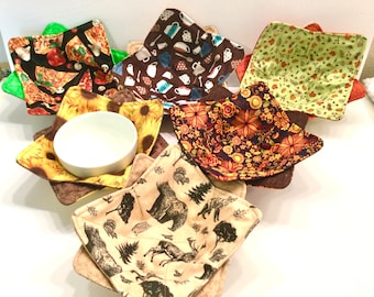 Microwave Bowl Cozy Set, Reusable Bowl Cozies, Snack Bowl Cozies, Cold Bowl Cozy, Hot Bowl Cozy, Camping Bowl Holder, Christmas Gift Idea