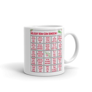 Bingo de vacaciones, TARJETA #2, Comedia romántica, atracones, bingo, romance divertido, rom-coms, Vacaciones, Navidad, Películas, juegos, Taza
