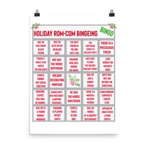 Holiday Bingo CARD 2 Comedia romántica, atracones, bingo, romance divertido, comedias románticas, vacaciones, Navidad, películas, juegos, póster