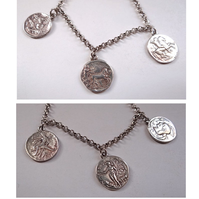 70s BRACELET TO BRELOQUES IN ARGENT Collectible. Gift for it Bracelet Ancient Medals