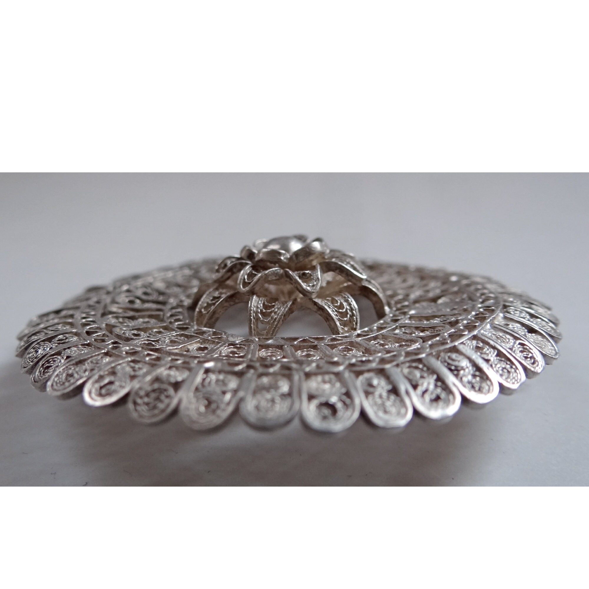 Broche Papillon Vintage En Filigrane D'argent 800 - Occasion, Bijou Argenté