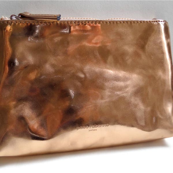 Vintage Pochette Paco Rabanne; French Makeup Clutch . French Accessory. Made in France. Collectible. Gift for her.