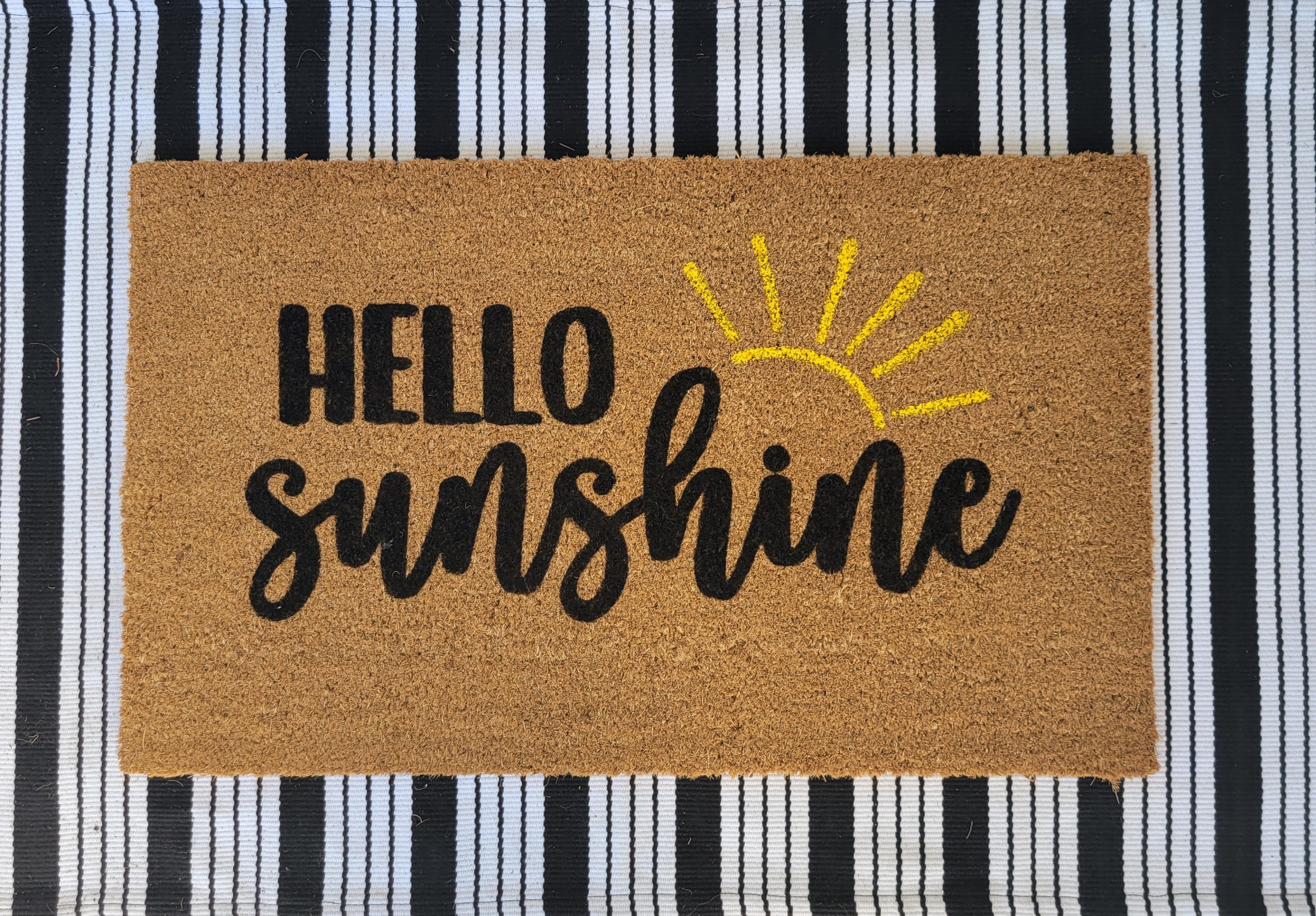 Eikunn Hello Sunshine Summer Door Mat, Welcome Doormat for Entrance Indoor/Outdoor, Non-Slip Machine Washable Floor Mats for Patio Entry & Mudroom Seasonal
