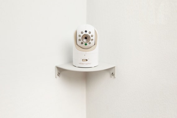 Recycled Plastic Baby Monitor Mount, Corner Shelf, Dove Grey