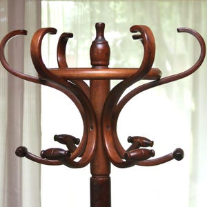 Vintage Thonet Style Bentwood Hall Tree Sturdy Coat Rack  70&quot;