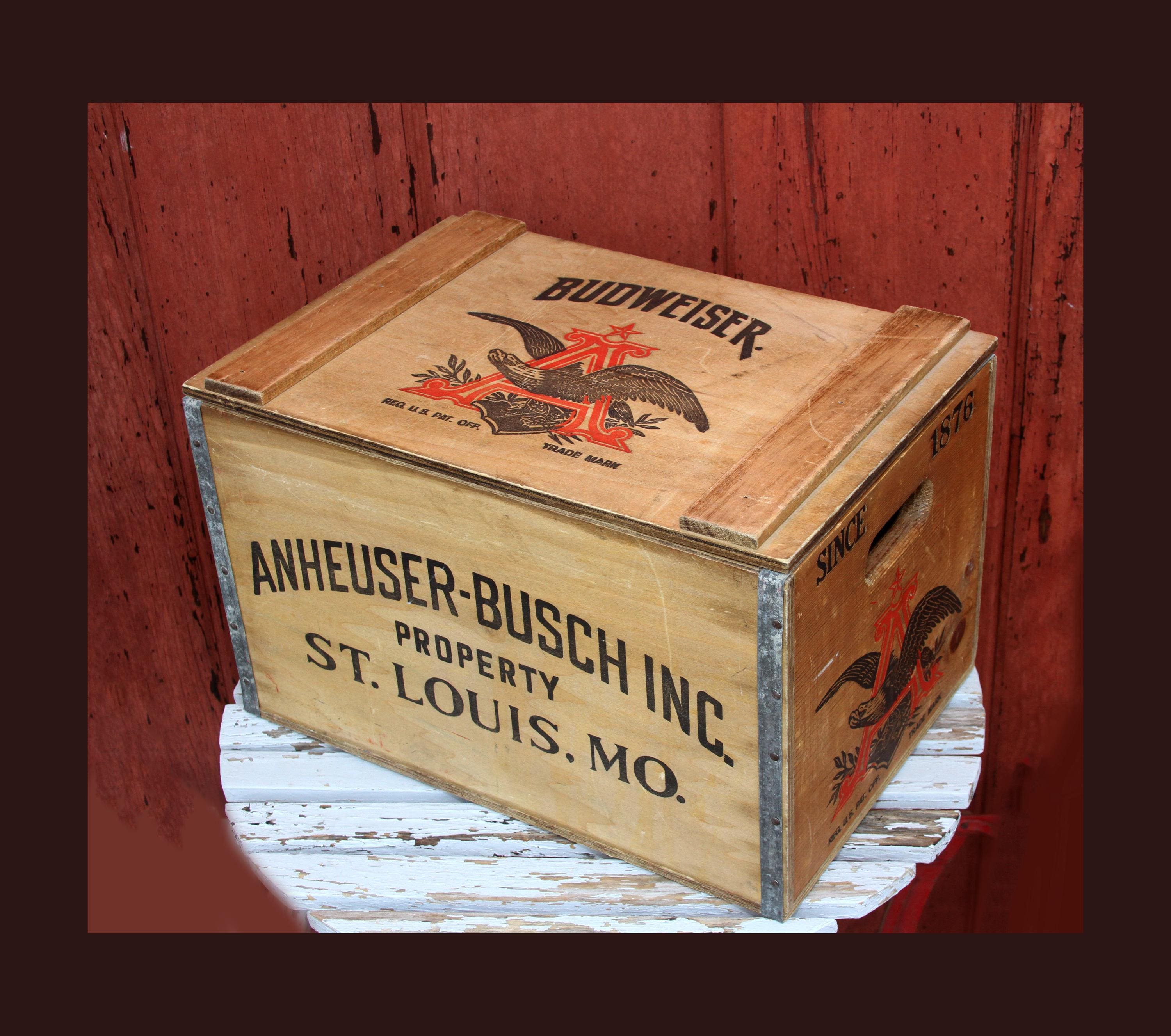 Budweiser Wood Crate - Etsy Budweiser Wood Crate - Etsy