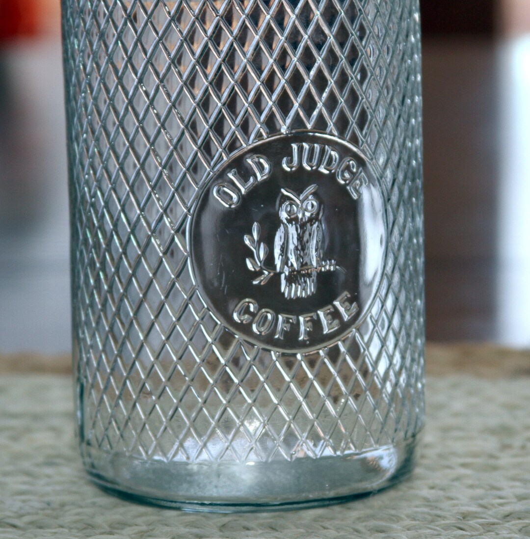 Vintage OLD JUDGE Glass Coffee Jar With Zinc Lid Etsy