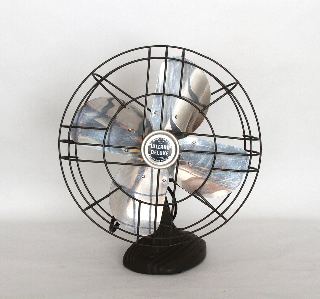 Vintage Wizard Deluxe 12 Oscillating Fan 2 Speed Works Great Etsy