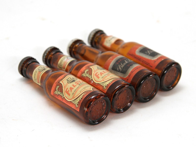 Vintage Beer Bottle Salt and Pepper Shaker Sets Falstaff+Carling Beer Black Label