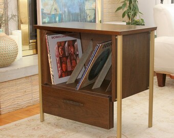 Mid Century LP's Record Cabinet By LU VAN Inc Bi-Fold Door 1960's