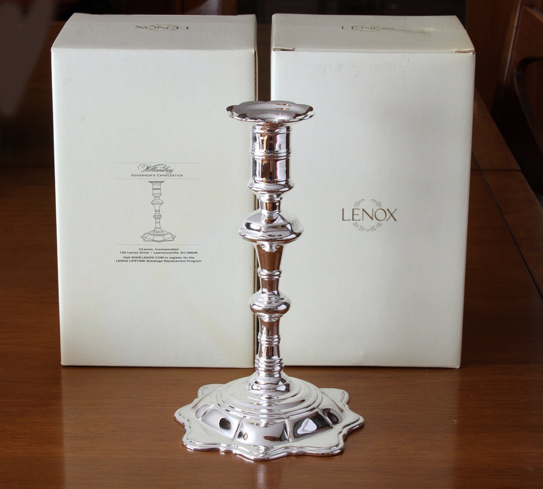 Pair of Lenox Williamsburg Silver Plate Candlestick Holders Etsy
