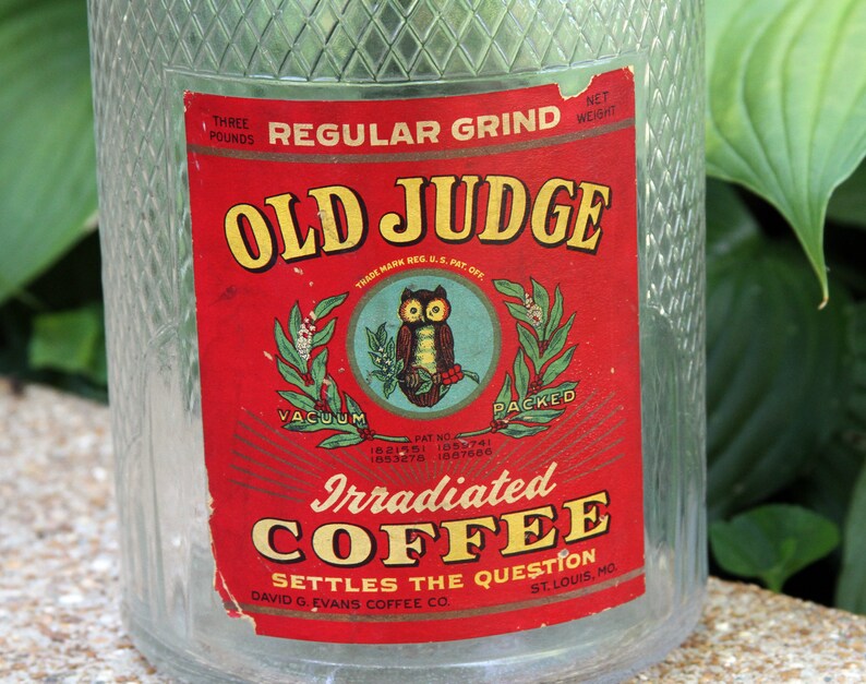 Rare 1950's OLD JUDGE Coffee Jar With Original Paper Label Etsy