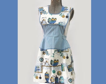 Vintage Bib Apron with Vintage Kitchen Graphics