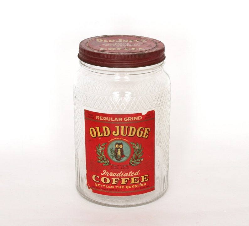 Rare 1950's OLD JUDGE Coffee Jar With Original Paper Label Etsy