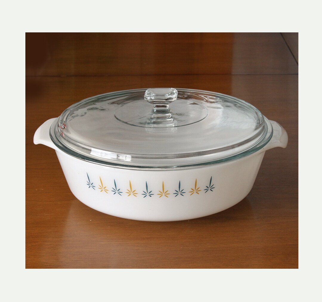 Retro Fire King Casserole Dish With Lid 2 Qt 438 Etsy