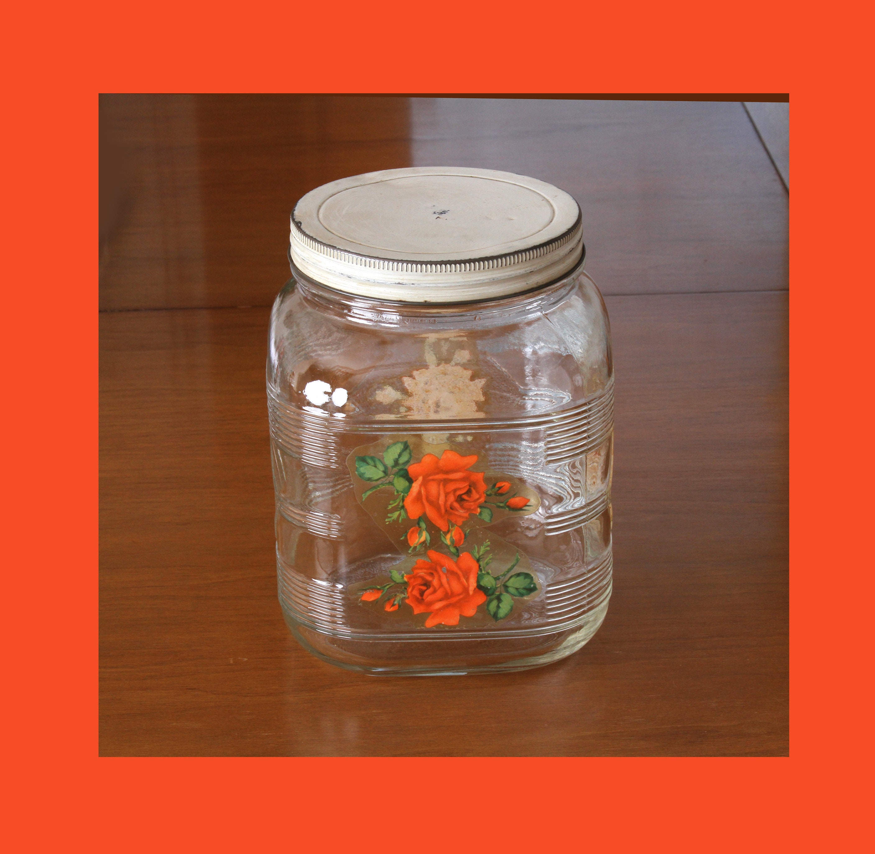Ribbed Glass Canister with Wood Lid | A Cottage in The Citiy Large