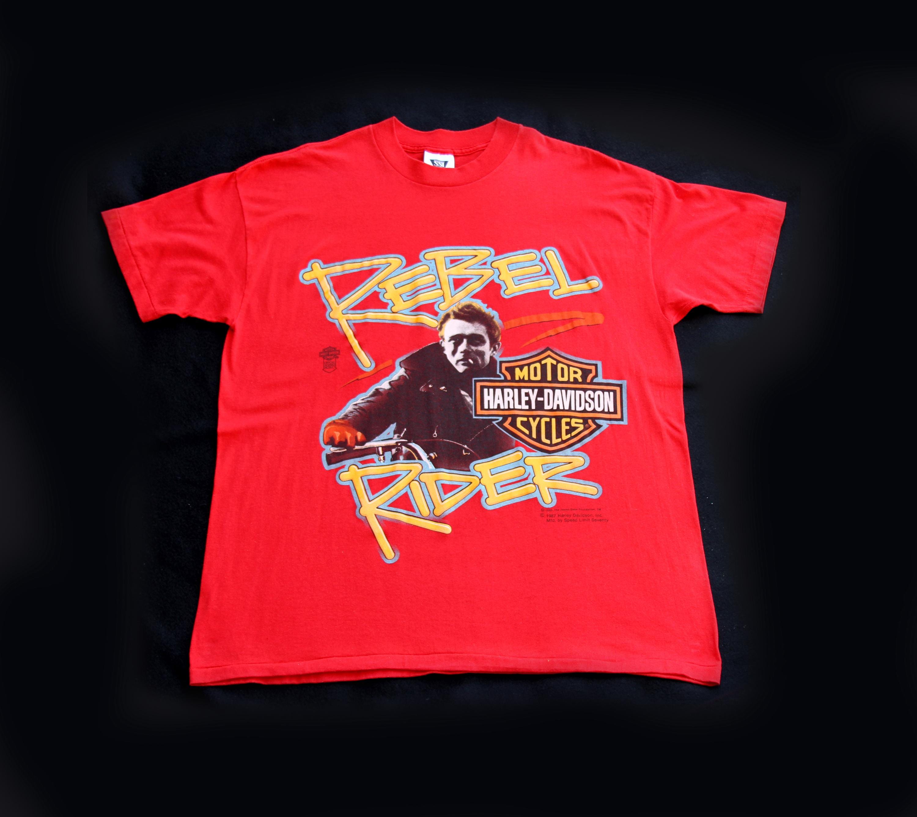 Vintage 1987 Harley Davidson James Dean Rebel Rider T-shirt XL - Etsy