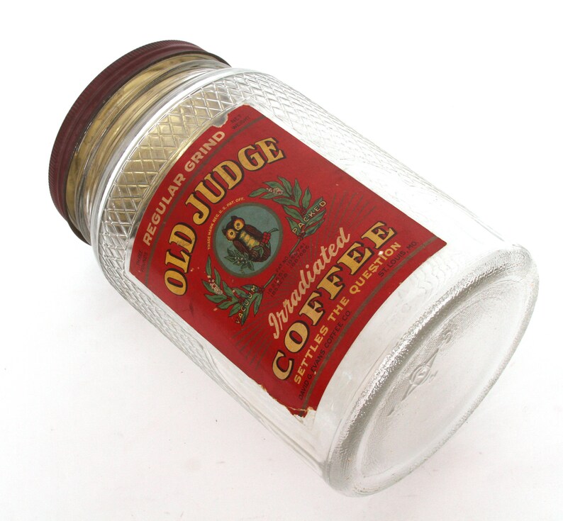 Rare 1950's OLD JUDGE Coffee Jar With Original Paper Label Etsy