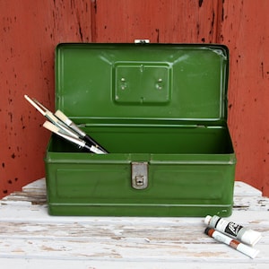 Vintage Green Metal Utility Tool Box by Hamilton Products Co