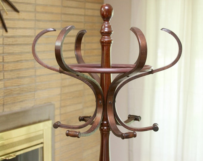 Vintage Style Bentwood Hall Tree Revolving Coat Stand 72 Etsy