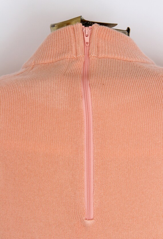 Vintage Sweater Zipper Back Apricot/Peach Color M… - image 4