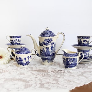 Vintage Blue Willow China Tea/Demitasse Set Japan