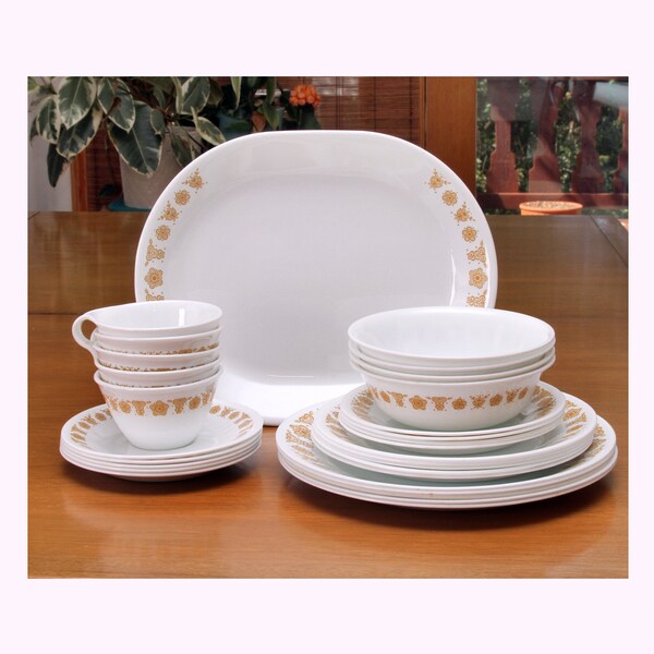 Gold Dinnerware Set Etsy