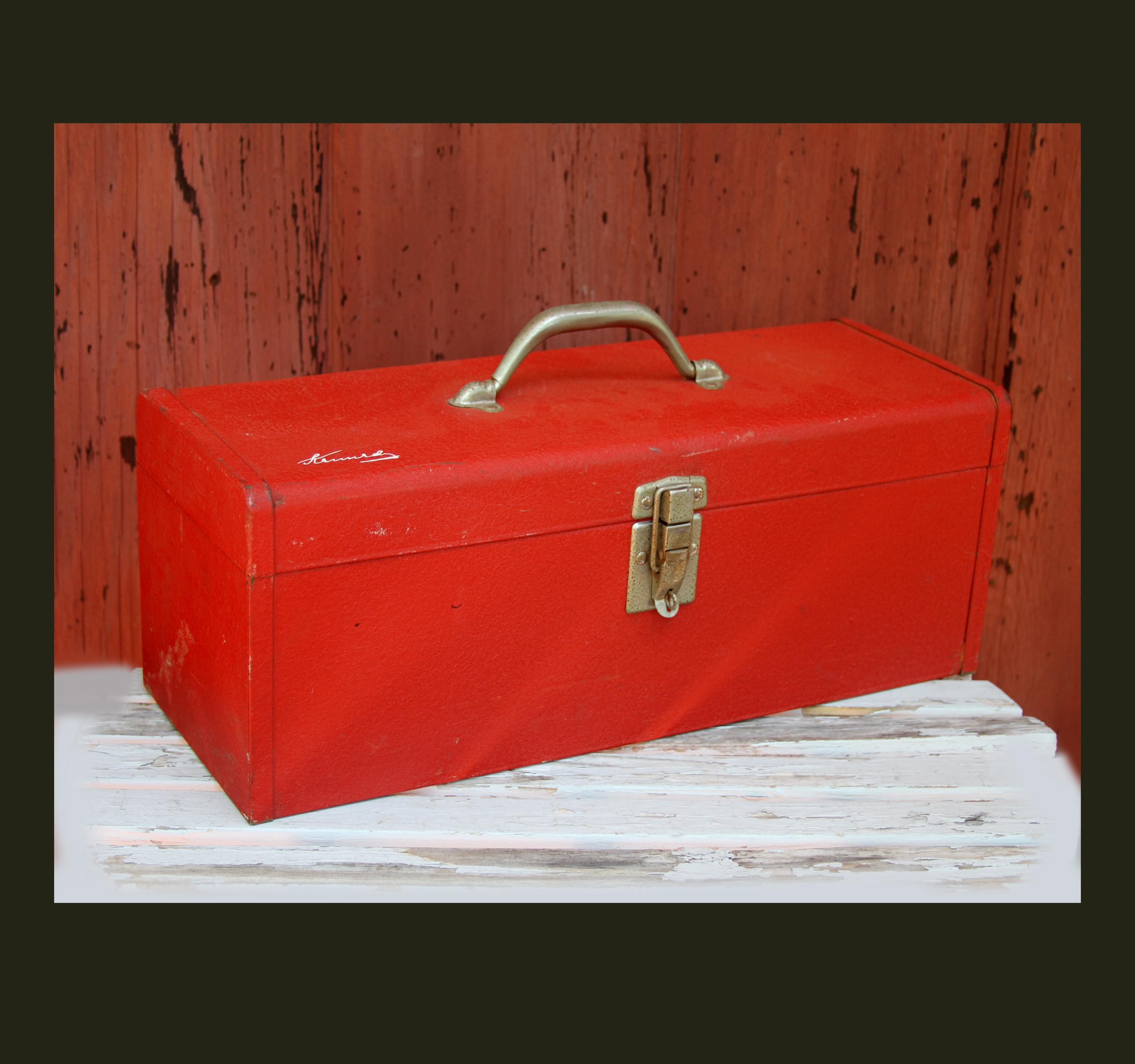 Vintage Kennedy Red Metal Tool Box KK-19 - Etsy