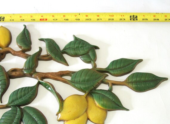 Vintage MCM Sexton USA Cast Metal Lemon Tree Wall Plaque